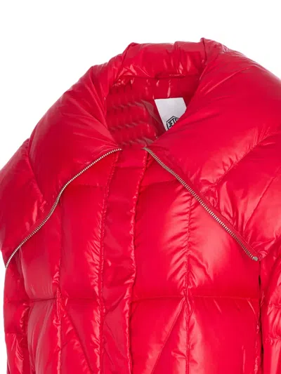 Jetset Lella City Maxi-collar Padded Jacket In Red