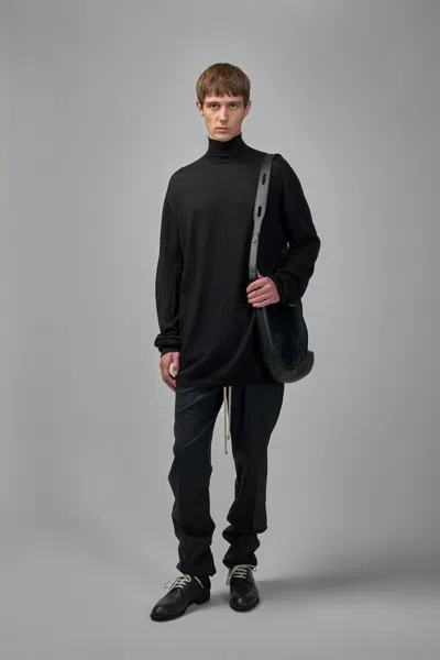 Rick Owens Oversized Knit Turtleneck Sweater In Black