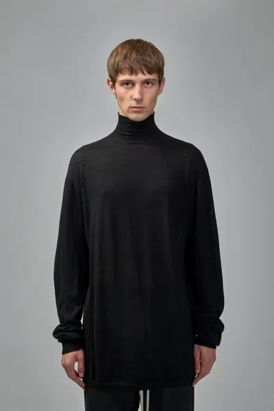 Rick Owens Oversized Knit Turtleneck Sweater In Black
