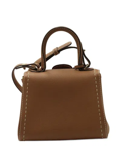 Pre-owned Delvaux Vintage Mini Top-handle Tote Bag In Brown