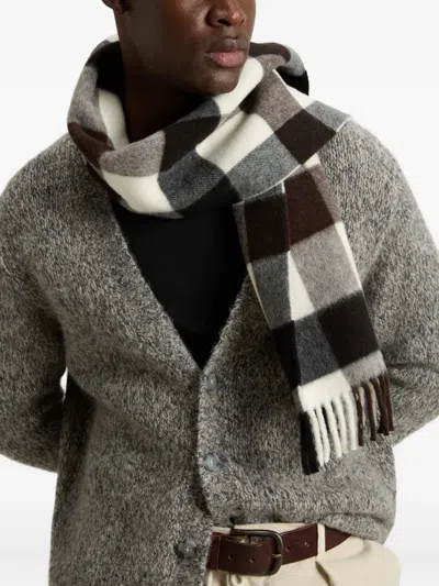 Woolrich Alpaca Wool-blend Speckled Cardigan In Gray