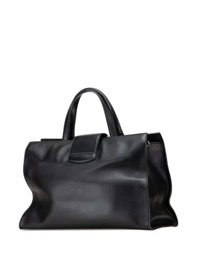 Pre-owned Gucci 2016-2025 Large Calfskin Dionysus Web Top Handle Bag Satchel In Black