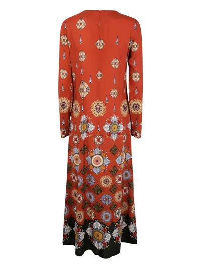 La Doublej Swing Printed Jersey Maxi Dress In Orange
