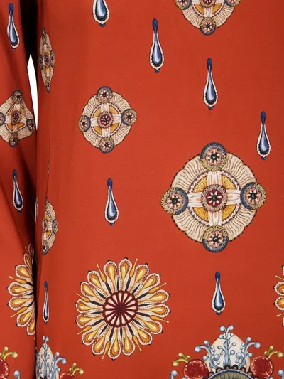 La Doublej Swing Printed Jersey Maxi Dress In Orange