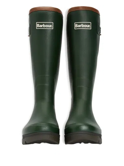 Barbour Man Boot Military Green Size 9 Rubber In Green