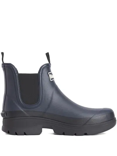Barbour Nimbus Elastic-panel Rain Boots In Blue