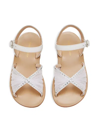 Andrea Wazen Katy Crystal-embellished Sandals In White