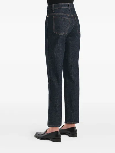 Khaite Womens Benson Bonnie Straight-leg Denim-blend Jeans In Blue