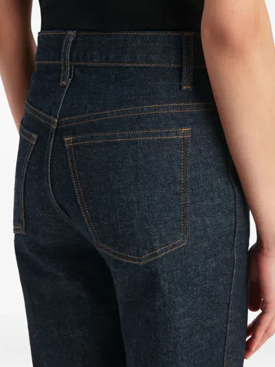 Khaite Womens Benson Bonnie Straight-leg Denim-blend Jeans In Blue
