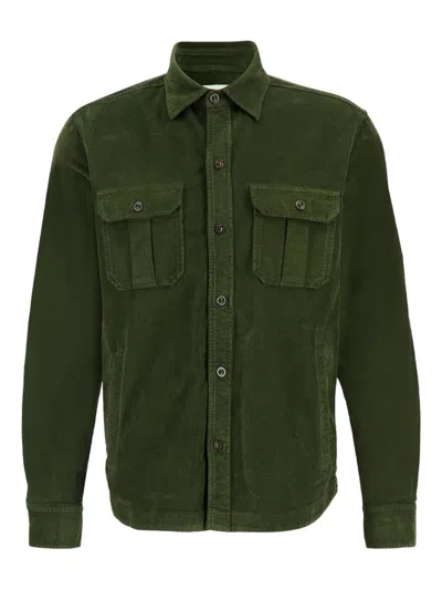 Boglioli Buttoned Corduroy Overshirt In Green