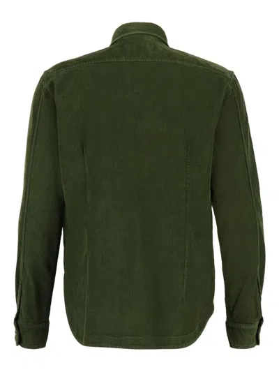 Boglioli Buttoned Corduroy Overshirt In Green