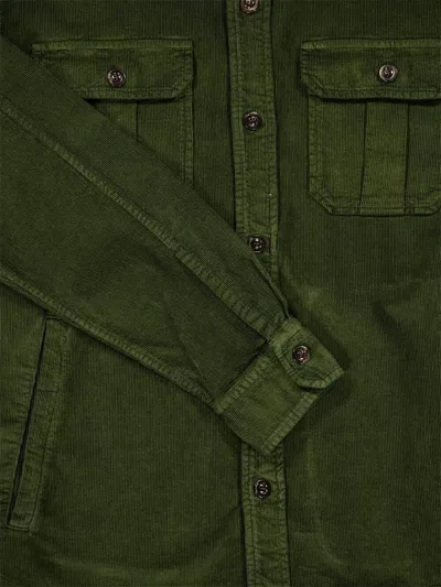Boglioli Buttoned Corduroy Overshirt In Green