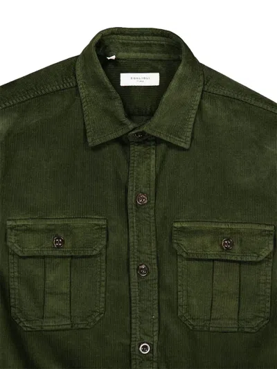 Boglioli Buttoned Corduroy Overshirt In Green