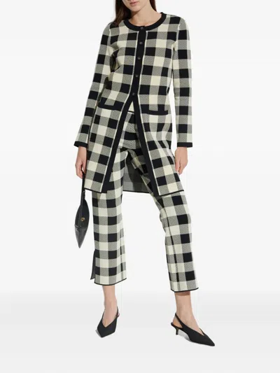 Posse Gingham Check Button Cardigan In Multi