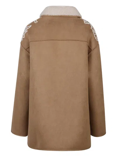 花卉刺绣绒面皮夹克