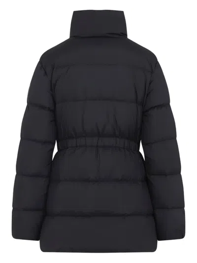 Moncler Down Jacket With Zip And Elastic Waist In Black