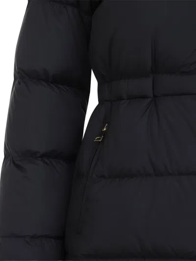 Moncler Down Jacket With Zip And Elastic Waist In Black