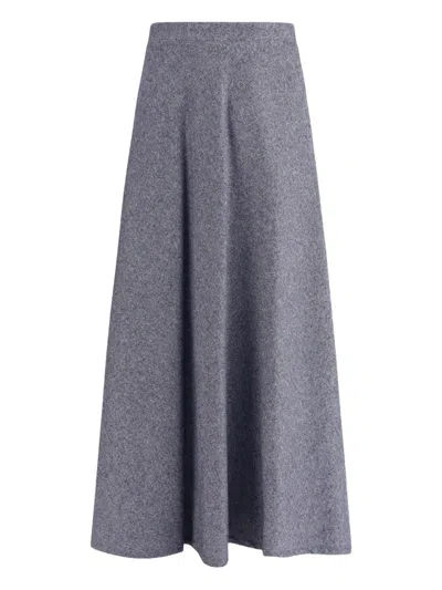 Sara Roka Flared Midi Skir In Gray