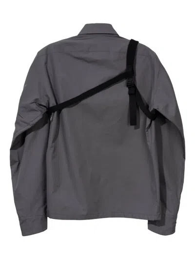 Hyein Seo Shoulder-strap Studded Shirt In Gray