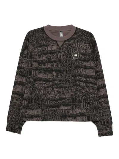 Adidas By Stella Mccartney Crocodile-print Long-sleeve Sweatshirt In Multi