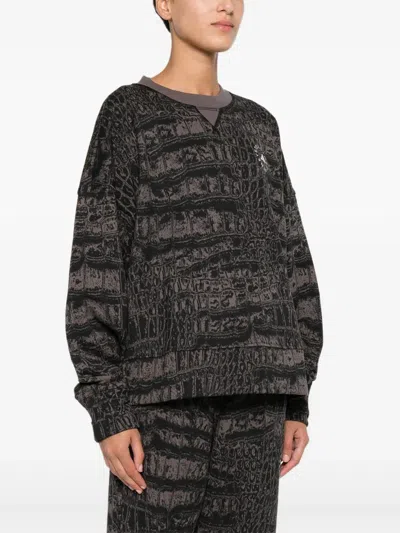 Adidas By Stella Mccartney Crocodile-print Long-sleeve Sweatshirt In Multi