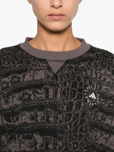 Adidas By Stella Mccartney Crocodile-print Long-sleeve Sweatshirt In Multi