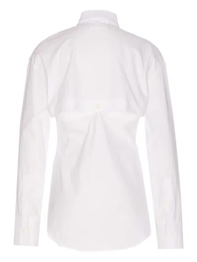 Jean Paul Gaultier Collared Long Sleeve Shirt With Unique Hem In White