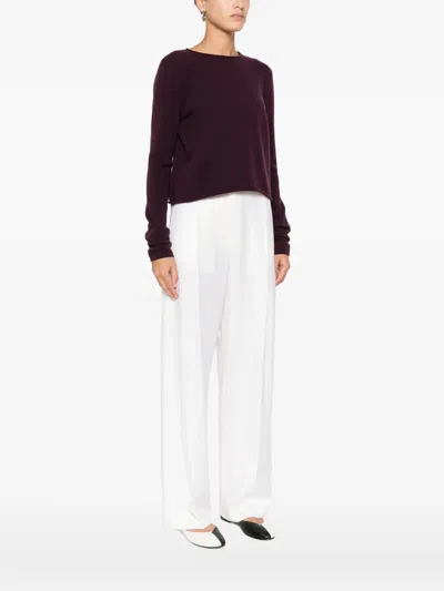 Lisa Yang Long-sleeve Cropped Sweater In Brown