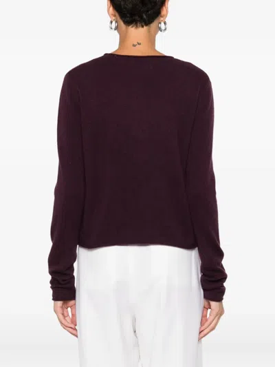 Lisa Yang Long-sleeve Cropped Sweater In Brown