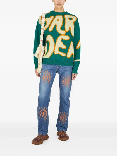 Perks And Mini Graphic-motif Jeans In Blue