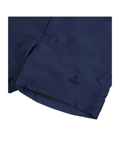 Vivienne Westwood Orb Logo Swimming Trunks In Blue