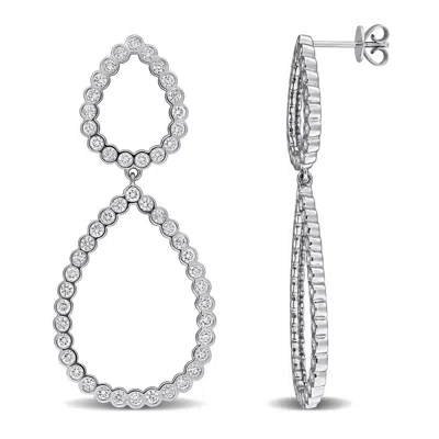 Created Forever 2 3/4 Ct Lab Grown Diamond Tw Fashion Post Earrings 10k White Gold In Metallic