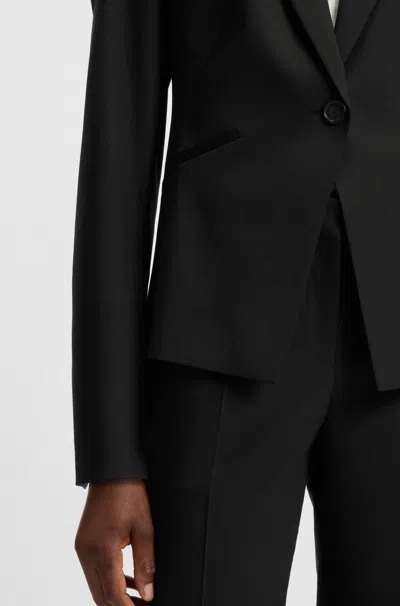 Hugo Boss Tailored Jacket Notched Lapels Front Pockets In Black