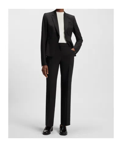 Hugo Boss Tailored Jacket Notched Lapels Front Pockets In Black