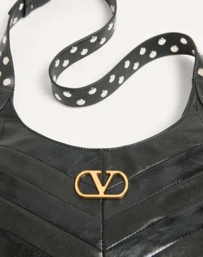 Valentino Hoboho Small Shoulder Bag With Studded Strap In Black