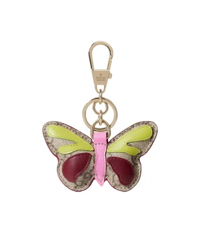 Gucci Butterfly-shaped Keychain In Multi