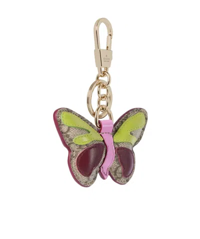 Gucci Butterfly-shaped Keychain In Multi
