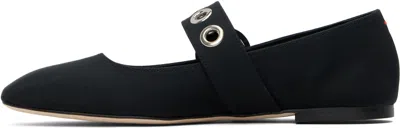 Aeyde Aeydē Nappa Leather Flats With Circular Hardware Detail In Black