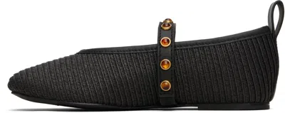 Rag & Bone Spire Straw Mary Jane Ballet Flats In Black