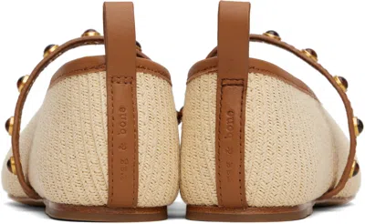 Rag & Bone Beige Spire Straw Mary Jane Ballerina Flats In Neutral
