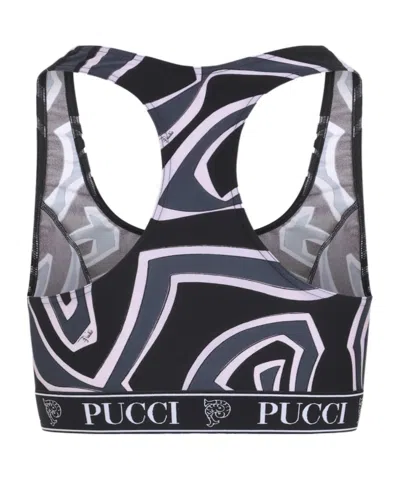 Pucci Geometric Racerback Top For Modern Style In Black