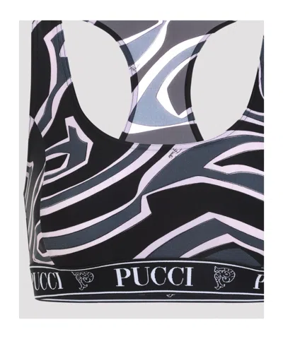 Pucci Geometric Racerback Top For Modern Style In Black