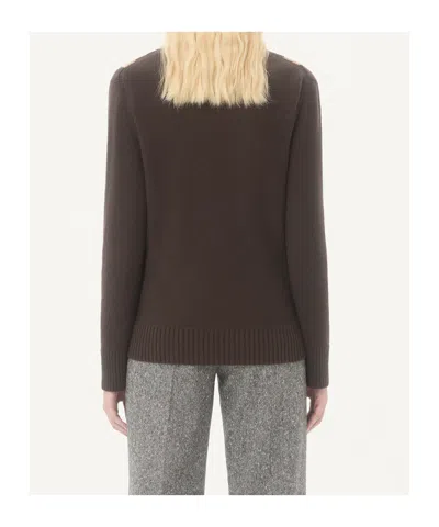 Valentino Women Brown V-neck Sweater, S Luxury Sweaters & Knitwear For Women Darveys In Brown