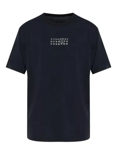 Mm6 Maison Margiela Mm6 By Maison Margiela "numeric" T-shirt Black In Blue