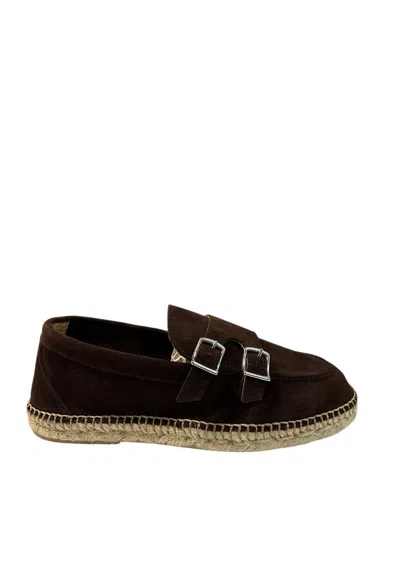 Lagoa Man Espadrilles Charcoal Size 7 Leather In Brown