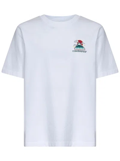 Casablanca Montagne Ondulée Logo-print Cotton-jersey T-shirt In White