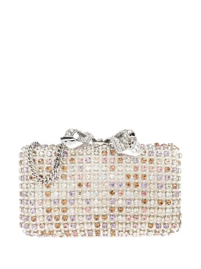 Self-portrait Rectangular Rhinestone-embellished Clutch Bag With Bow Clasp In Multi