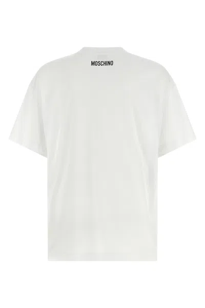 Moschino Graphic Print Relaxed Fit Short Sleeve Top In White