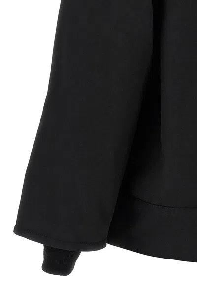 Comme Des Garçons Light Wool Blend Overshirt With Adjustable Hem And Snap Button Details In Black