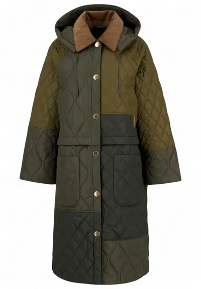 Barbour Cookston Quilted Single-breasted Coat In Green
